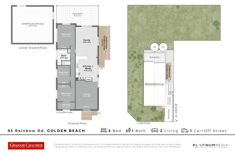 Floorplan of Homely house listing, 85 Rainbow Road, Golden Beach VIC 3851