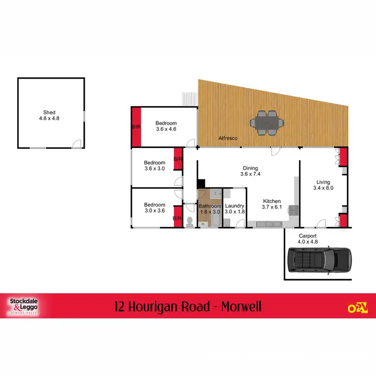 Floorplan of Homely house listing, 12 Hourigan Road, Morwell VIC 3840