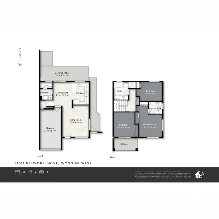 Floorplan of Homely townhouse listing, 14/81 Network Drive, Wynnum West QLD 4178