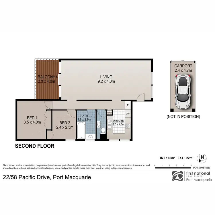 Floorplan of Homely unit listing, 22/58 Pacific Drive, Port Macquarie NSW 2444