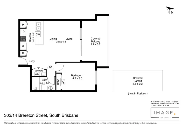 Floorplan of Homely apartment listing, 302/14 Brereton Street, South Brisbane QLD 4101