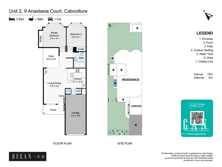 Floorplan of Homely semi-detached listing, 2/9 Anastasia Court, Caboolture QLD 4510