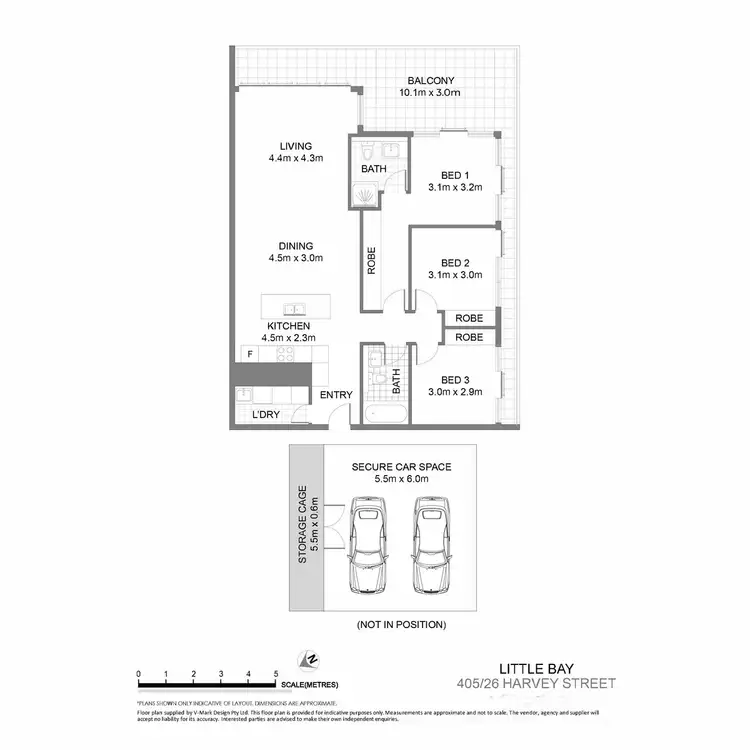 Floorplan of Homely apartment listing, 405/26 Harvey Street, Little Bay NSW 2036
