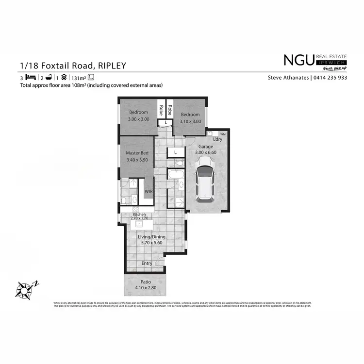 Floorplan of Homely semi-detached listing, 1/18 Foxtail Road, Ripley QLD 4306
