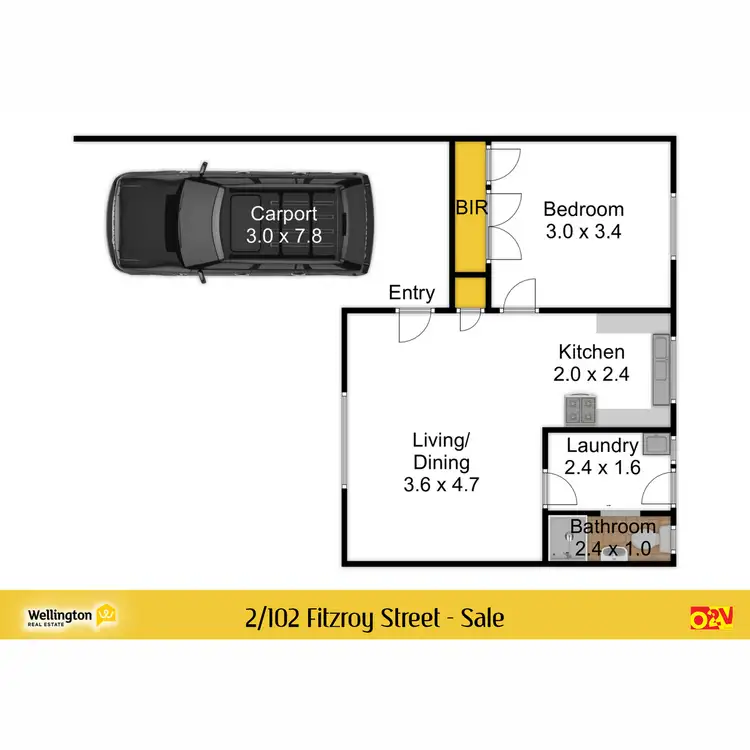 Floorplan of Homely unit listing, 2/102 Fitzroy Street, Sale VIC 3850