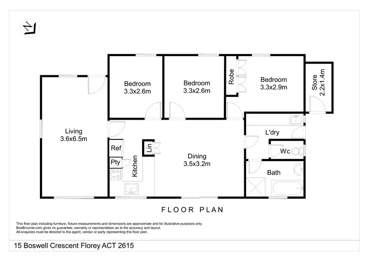 Floorplan of Homely house listing, 15 Boswell Crescent, Florey ACT 2615