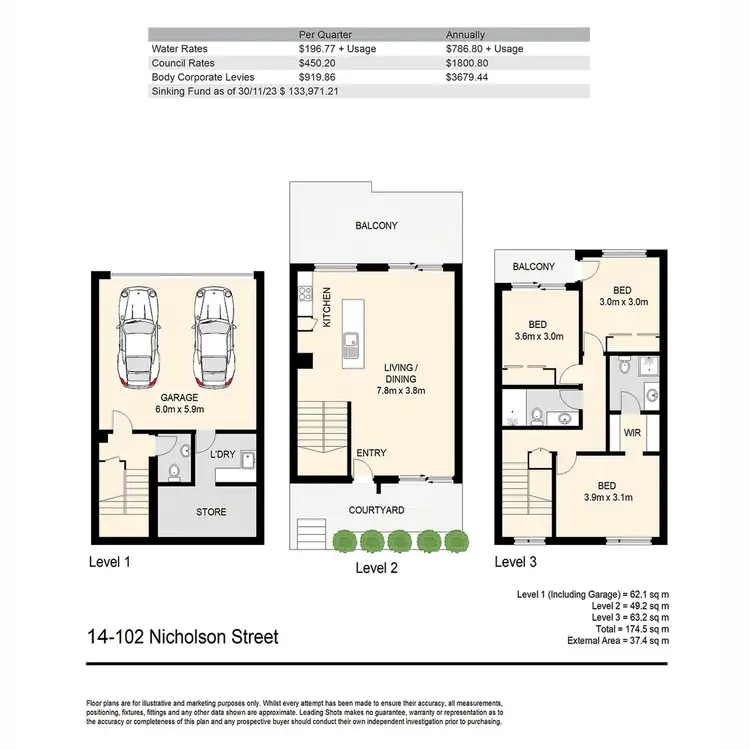 Floorplan of Homely townhouse listing, 14/102-108 Nicholson Street, Greenslopes QLD 4120