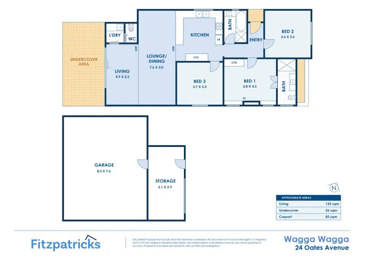 Floorplan of Homely house listing, 24 Oates Avenue, Wagga Wagga NSW 2650