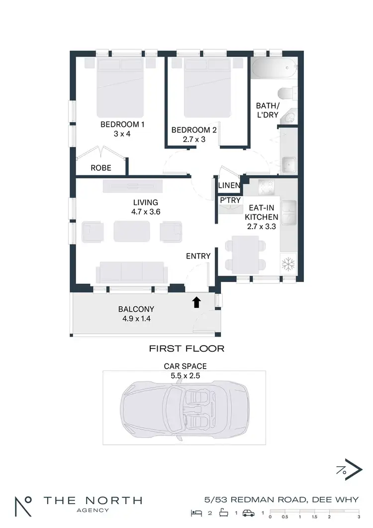 Floorplan of Homely apartment listing, 5/53 Redman Road, Dee Why NSW 2099