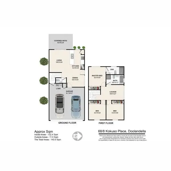 Floorplan of Homely townhouse listing, 34/8 Kokuso Place, Doolandella QLD 4077