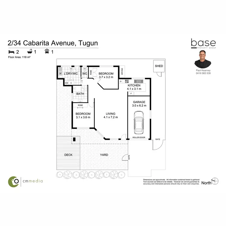 Floorplan of Homely semi-detached listing, 2/34 Cabarita Avenue, Tugun QLD 4224