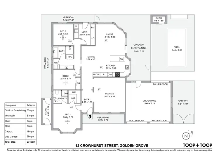 Floorplan of Homely house listing, 12 Crowhurst Street, Golden Grove SA 5125