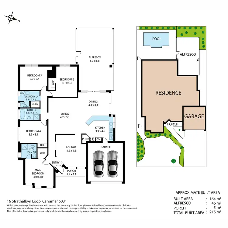 Floorplan of Homely house listing, 16 Strathalbyn Loop, Carramar WA 6031
