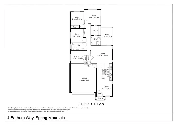 Floorplan of Homely house listing, 4 Barham Way, Spring Mountain QLD 4300
