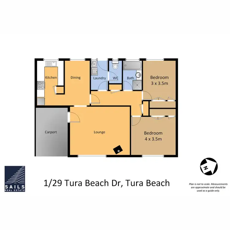 Floorplan of Homely semi-detached listing, 1/29 Tura Beach Drive, Tura Beach NSW 2548