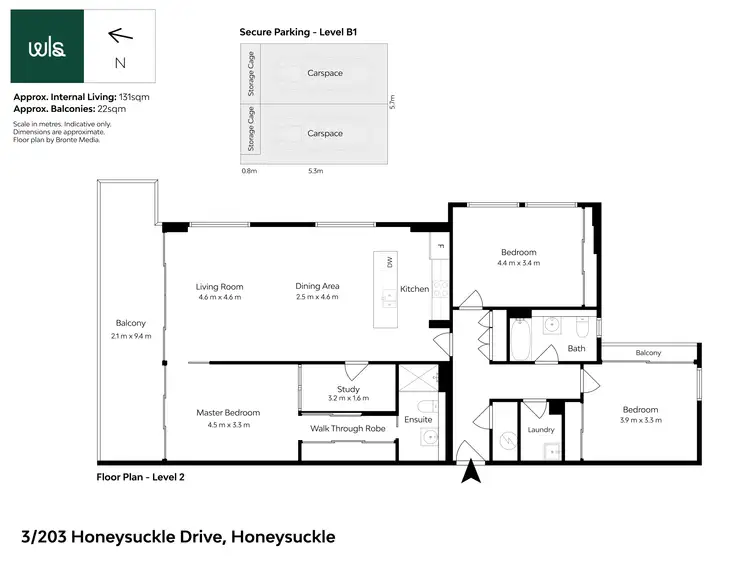 Floorplan of Homely apartment listing, 203/3 Honeysuckle Drive, Newcastle NSW 2300
