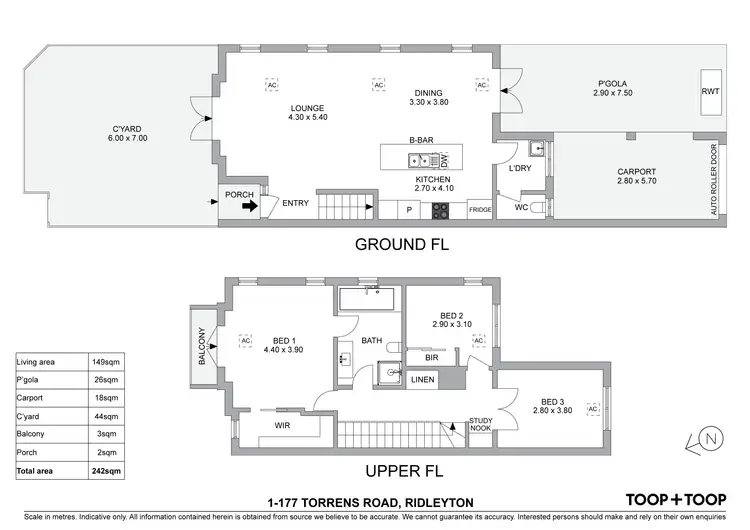 Floorplan of Homely unit listing, 1/177 Torrens Road, Ridleyton SA 5008