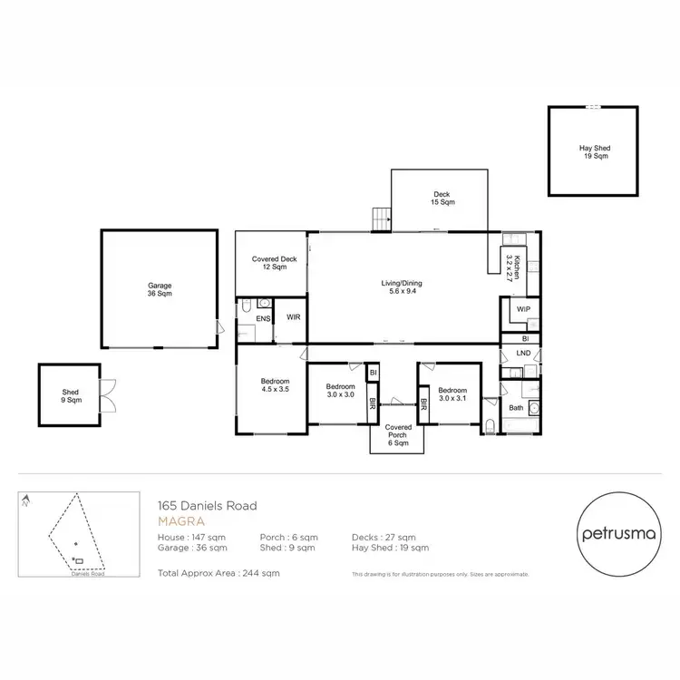 Floorplan of Homely rural property listing, 165 Daniels Road, Magra TAS 7140