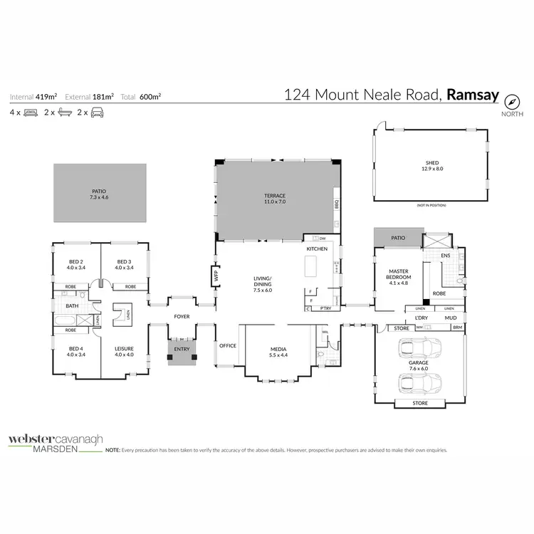 Floorplan of Homely rural property listing, 124 Mount Neale Road, Ramsay QLD 4358