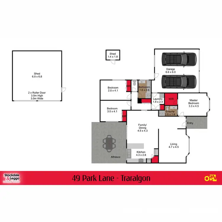Floorplan of Homely house listing, 49 Park Lane, Traralgon VIC 3844