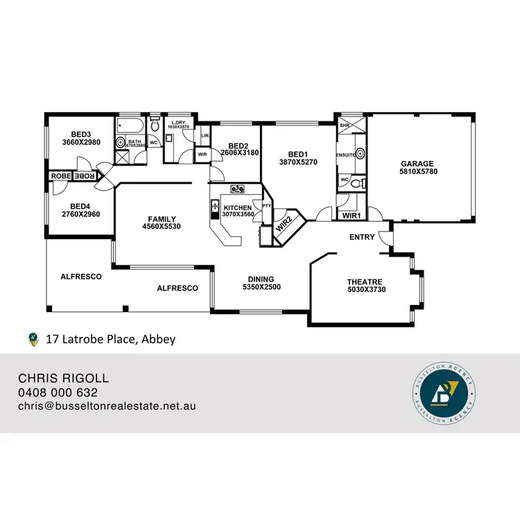 Floorplan of Homely house listing, 17 Latrobe Place, Abbey WA 6280