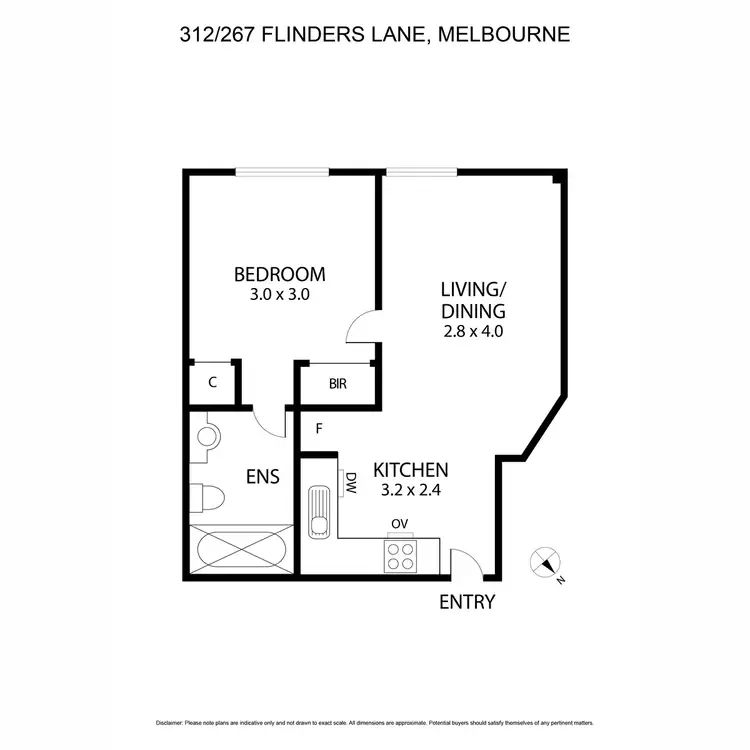 Floorplan of Homely apartment listing, 312/267 Flinders Lane, Melbourne VIC 3000