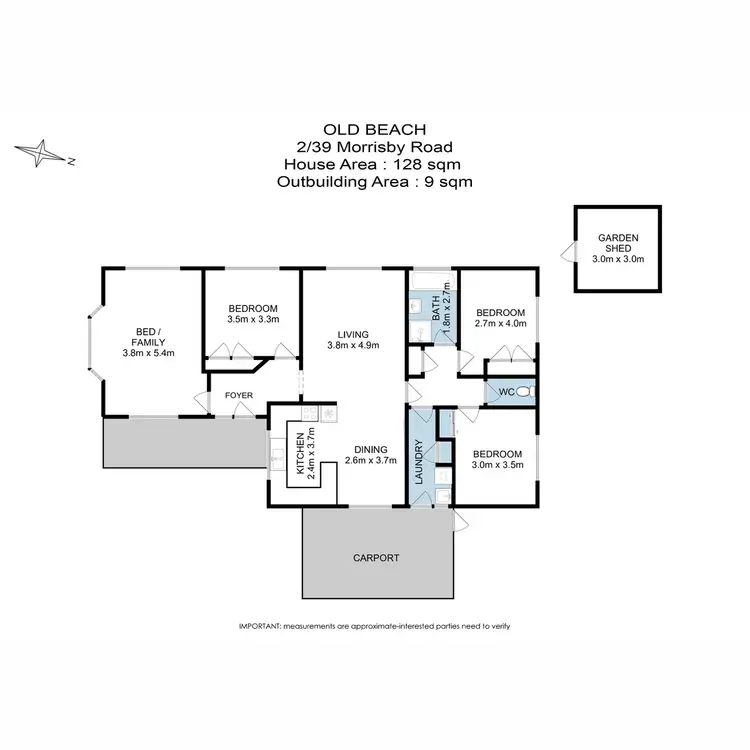Floorplan of Homely house listing, 2/39 Morrisby Road, Old Beach TAS 7017