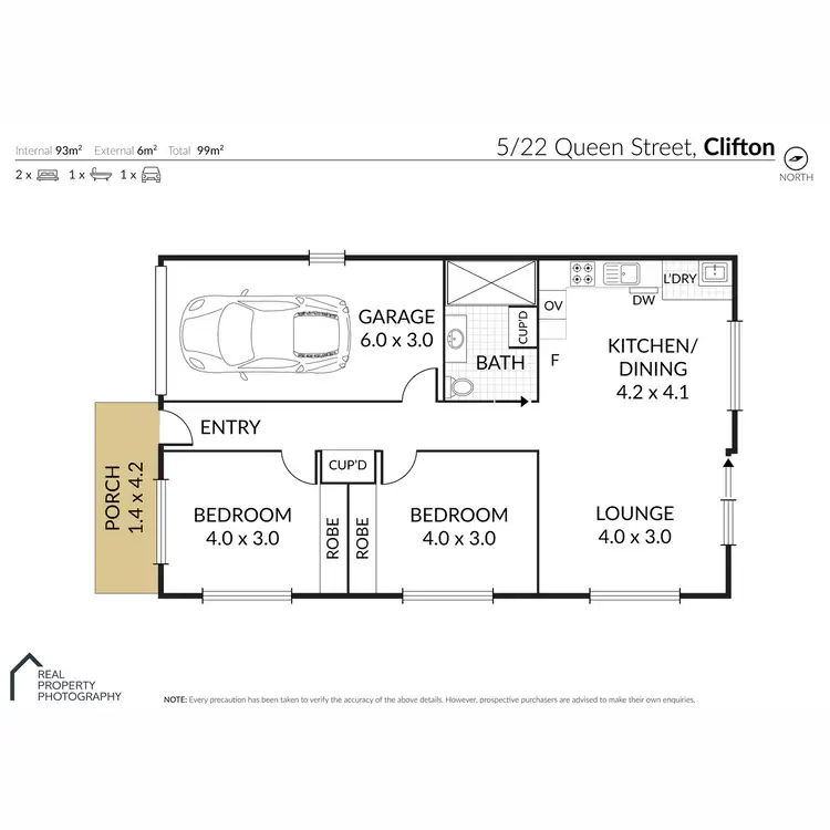 Floorplan of Homely unit listing, 5/22 Queen Street, Clifton QLD 4361