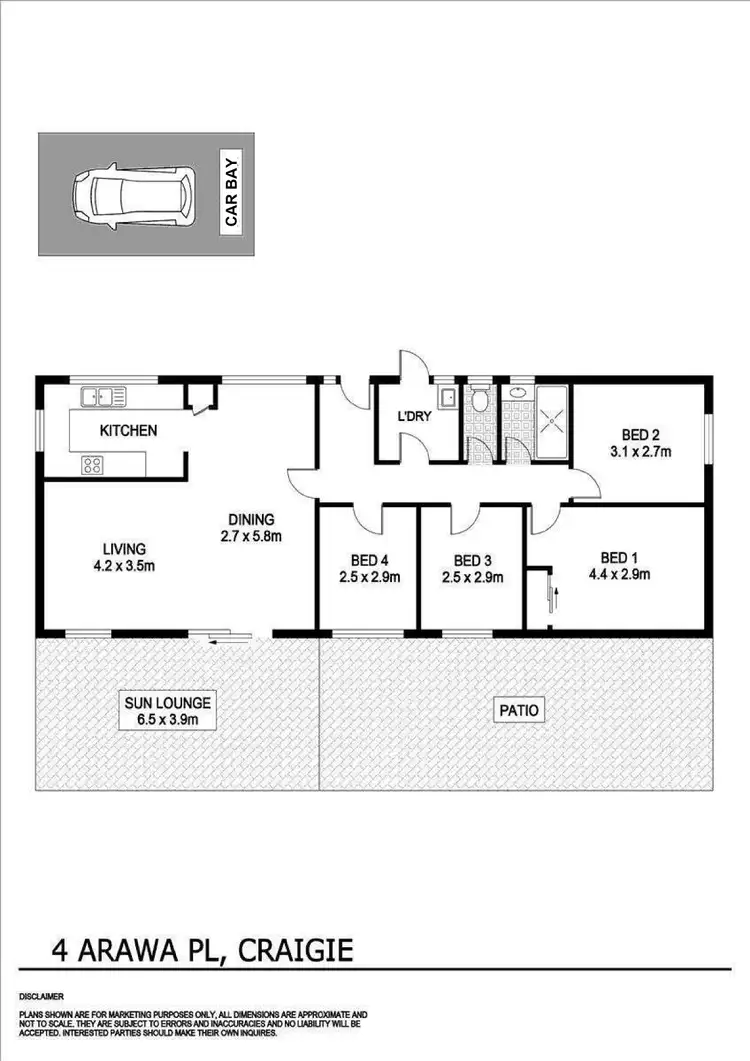 Floorplan of Homely house listing, 4 Arawa Place, Craigie WA 6025