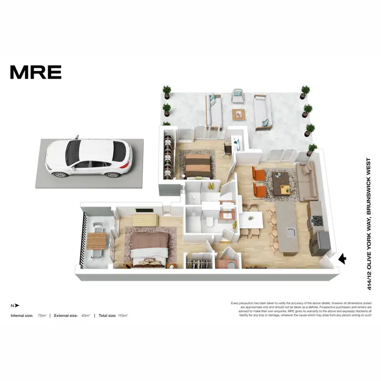 Floorplan of Homely apartment listing, 414/12 Olive York Way, Brunswick West VIC 3055