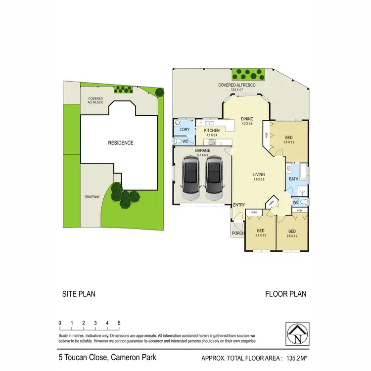 Floorplan of Homely house listing, 5 Toucan Close, Cameron Park NSW 2285