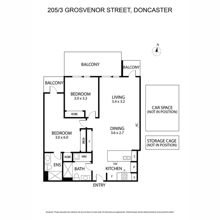 Floorplan of Homely apartment listing, B205/3 Grosvenor Street, Doncaster VIC 3108