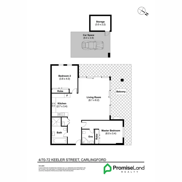 Floorplan of Homely apartment listing, 4/70-72 Keeler Street, Carlingford NSW 2118