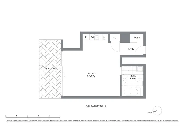 Floorplan of Homely studio listing, 2412/91 Liverpool Street, Sydney NSW 2000