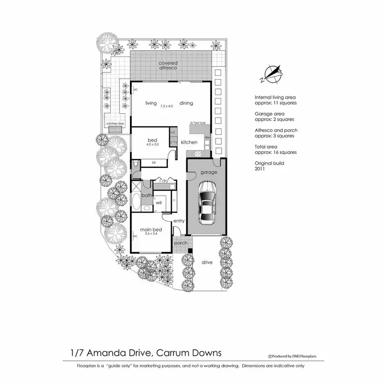 Floorplan of Homely unit listing, 1/7 Amanda Drive, Carrum Downs VIC 3201