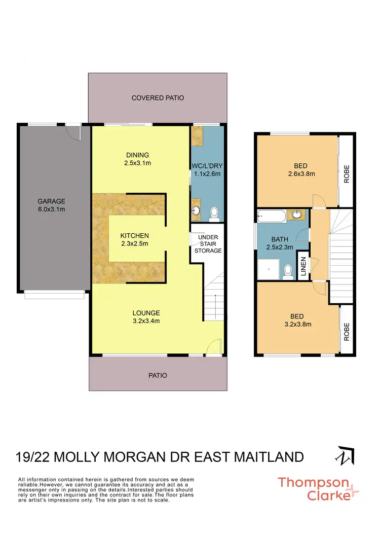 Floorplan of Homely townhouse listing, 19/22 Molly Morgan Drive, East Maitland NSW 2323