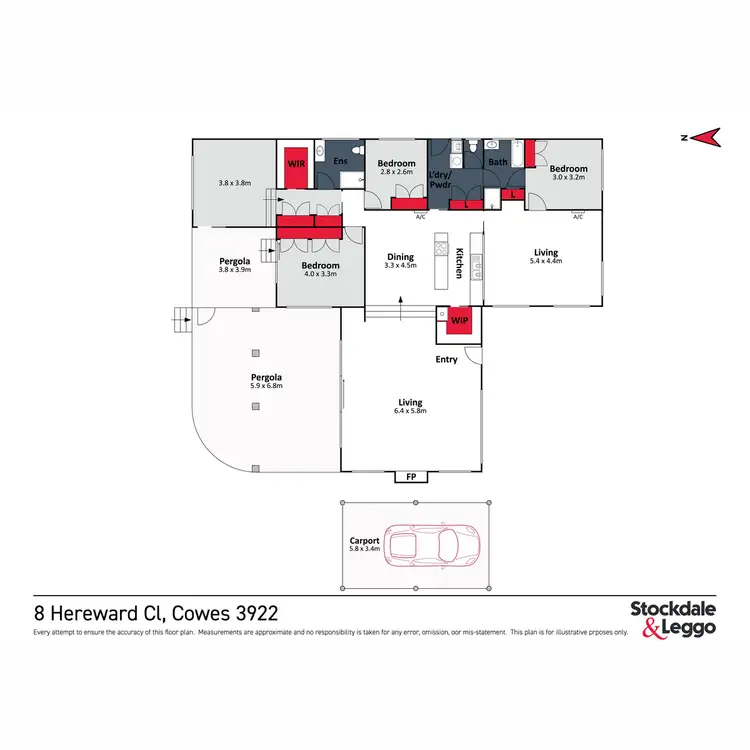 Floorplan of Homely house listing, 8 Hereward Close, Cowes VIC 3922