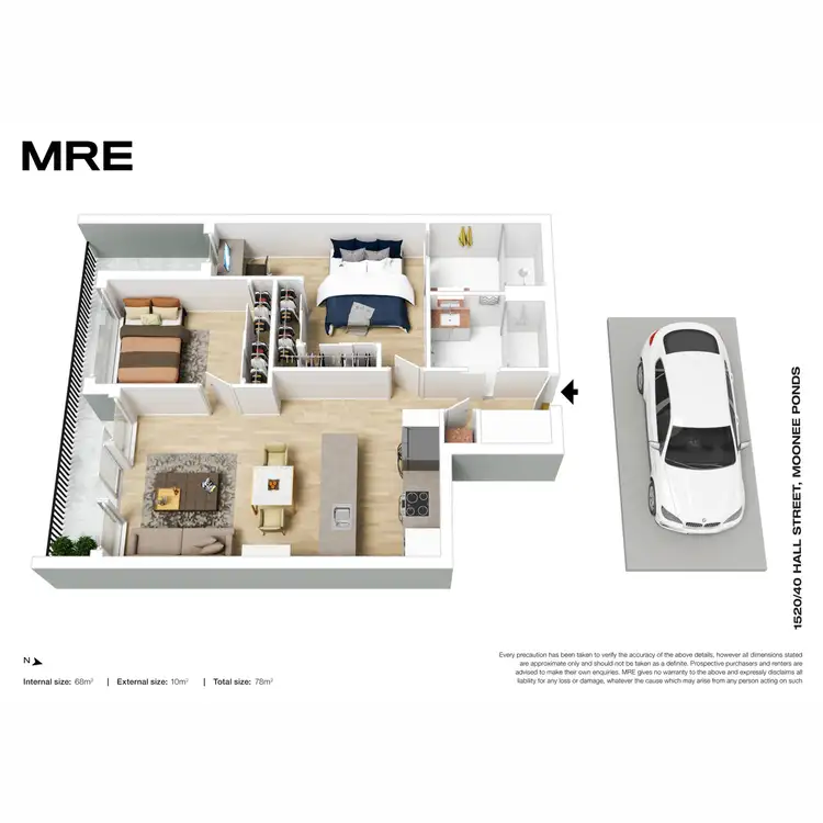 Floorplan of Homely apartment listing, 1520/40 Hall Street, Moonee Ponds VIC 3039