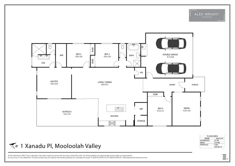 Floorplan of Homely house listing, 1 Xanadu Place, Mooloolah Valley QLD 4553