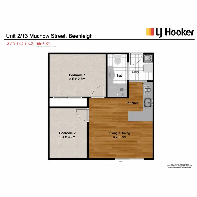Floorplan of Homely flat listing, Unit 2/13 Muchow Street, Beenleigh QLD 4207