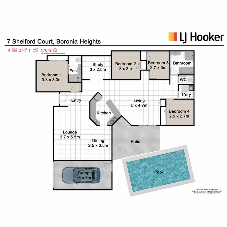 Floorplan of Homely house listing, 7 Shelford Court, Boronia Heights QLD 4124