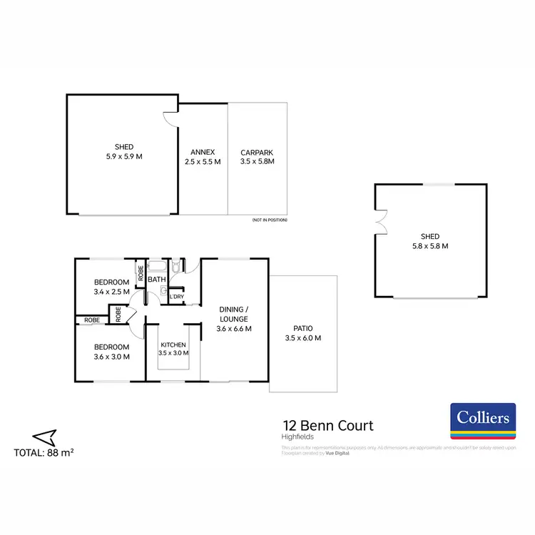 Floorplan of Homely house listing, 12 Benn Court, Highfields QLD 4352