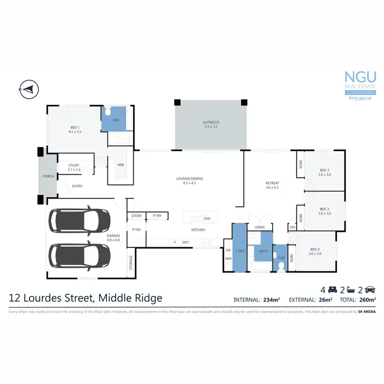 Floorplan of Homely house listing, 12 Lourdes Street, Middle Ridge QLD 4350