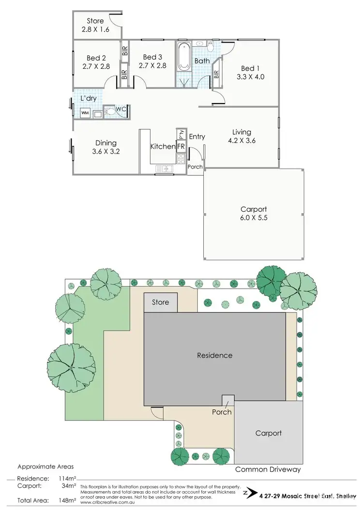 Floorplan of Homely unit listing, 4/27-29 Mosaic Street East, Shelley WA 6148