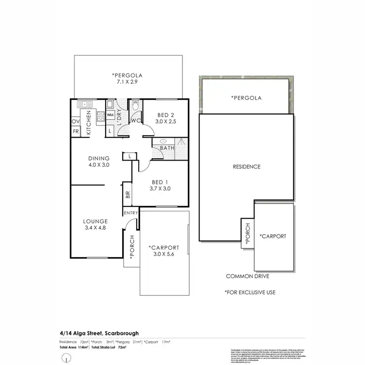 Floorplan of Homely villa listing, 4/14 Alga Street, Scarborough WA 6019