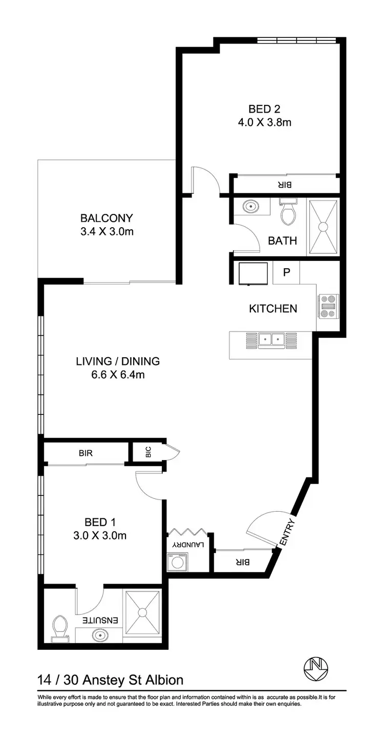 Floorplan of Homely unit listing, 14/30 Anstey Street, Albion QLD 4010
