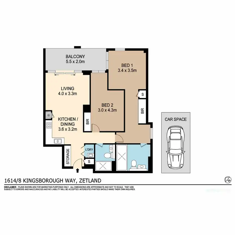 Floorplan of Homely apartment listing, 1614/8 Kingsborough Way, Zetland NSW 2017