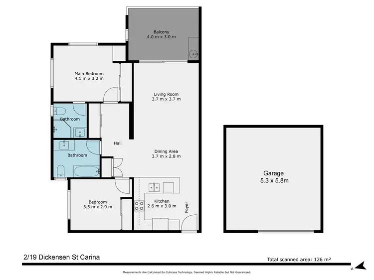 Floorplan of Homely unit listing, 2/19 Dickenson Street, Carina QLD 4152