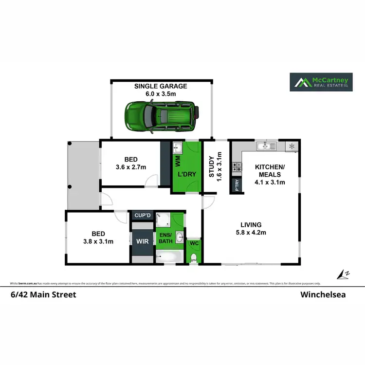 Floorplan of Homely unit listing, 6/42 Main Street, Winchelsea VIC 3241