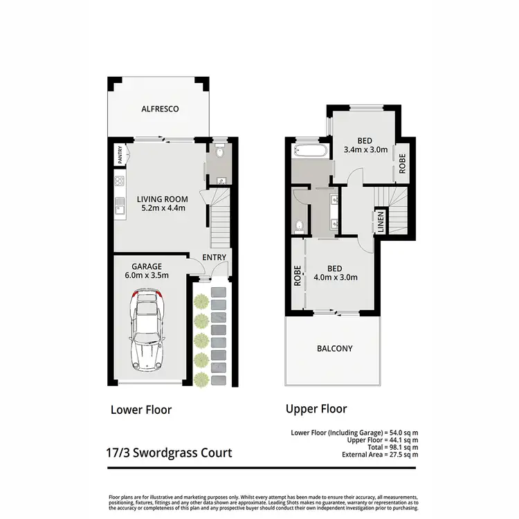 Floorplan of Homely townhouse listing, 17/3 Swordgrass Crt, Kallangur QLD 4503